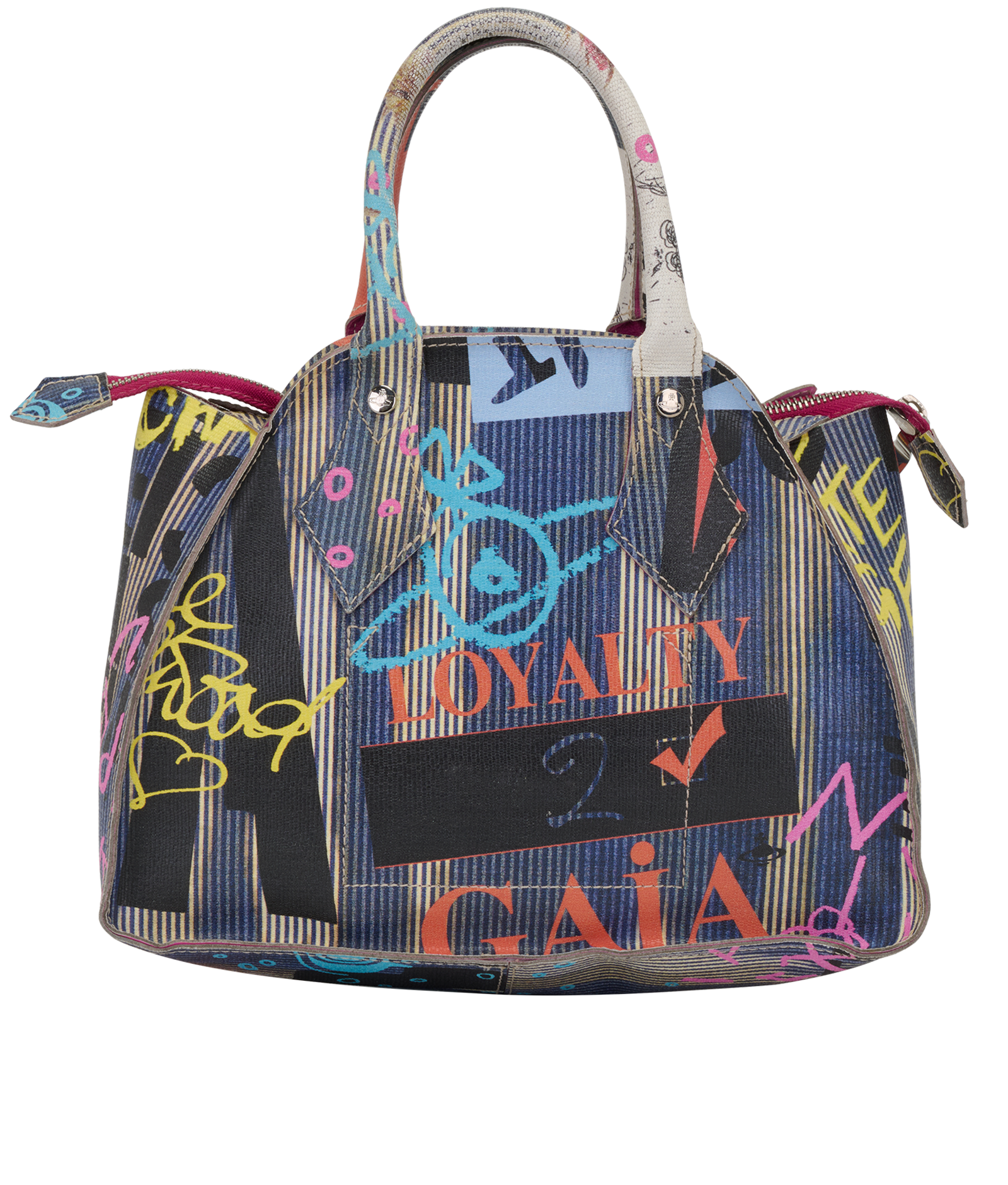 Anarchy, &pound;160, Handbags, Blue/Green/Orange/Pink, Canvas, Back view